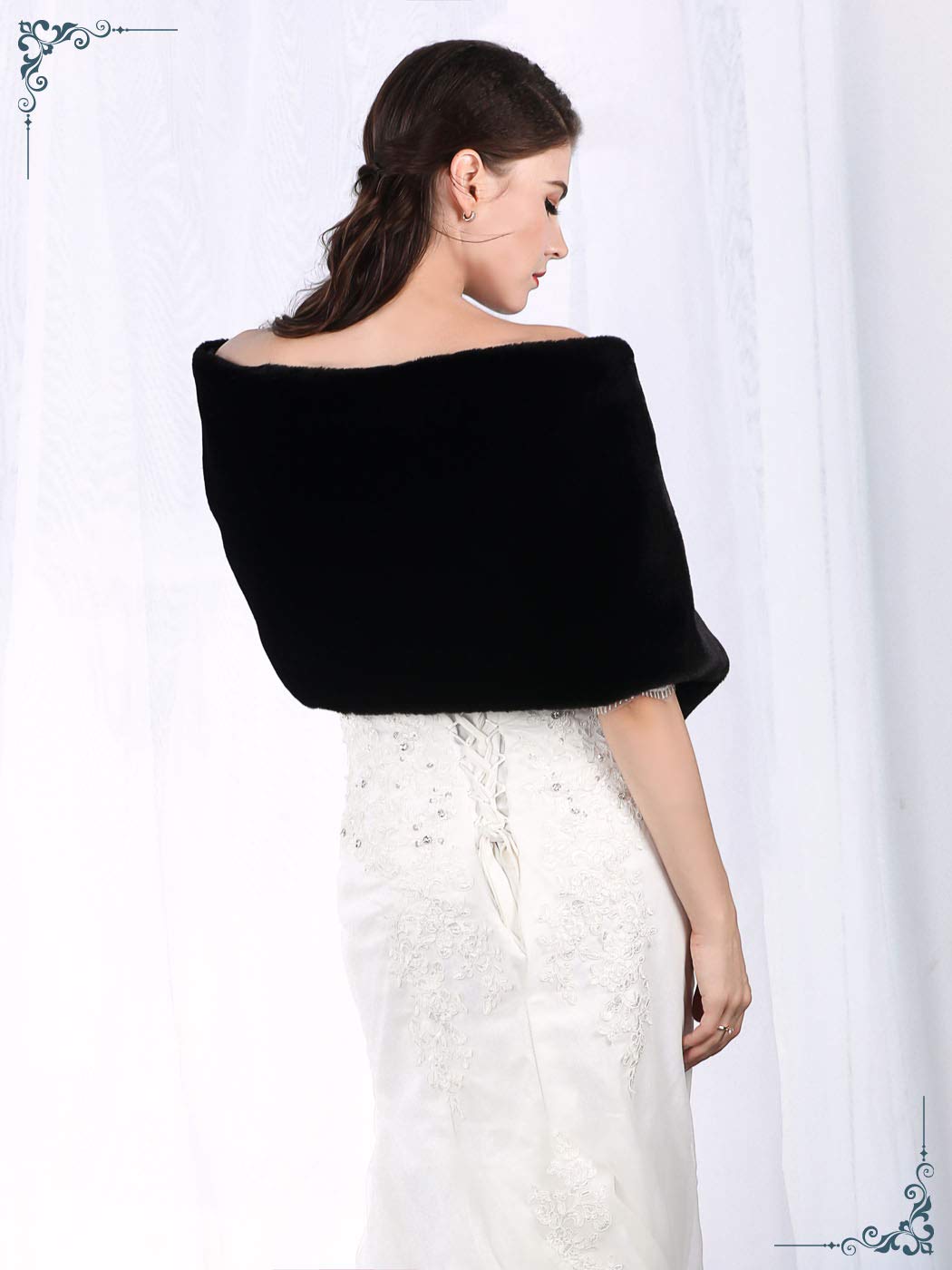 Aukmla Faux Fur Shawl Wedding Fur Wraps and Shawls Bridal Fur Stole Winter Cape Shrug for Brides and Bridesmaids Aukmla Faux Fur Shawl Wedding Fur Wraps and Shawls Bridal Fur Stole Winter Cape Shrug for Brides and Bridesmaids