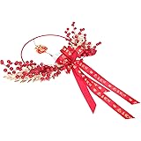 Amosfun Chinese New Year Wreath Pendant New Year Door Garland Good Luck Pendant Fortune Fu Character Garland Hanging for 2022