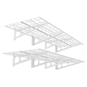 FLEXIMOUNTS 2-Pack 2x6ft 24-inch-by-72-inch Wall Shelf Garage Storage Rack Floating Shelves, White