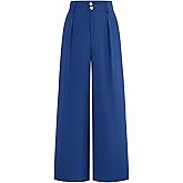 BTFBM Women Wide Leg Dress Pants 2026 High Waisted Button Pleated Business Casual Trousers Office Work Palazzo Pants