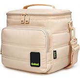 Goloni Insulated Lunch Tote Bag for Women,Small Square Lunch Cooler Bag | Adult Soft Work Lunch Bag with Adjustable Shoulder Strap,Lightweight Leakproof Cooler,6 Can(5.4L)