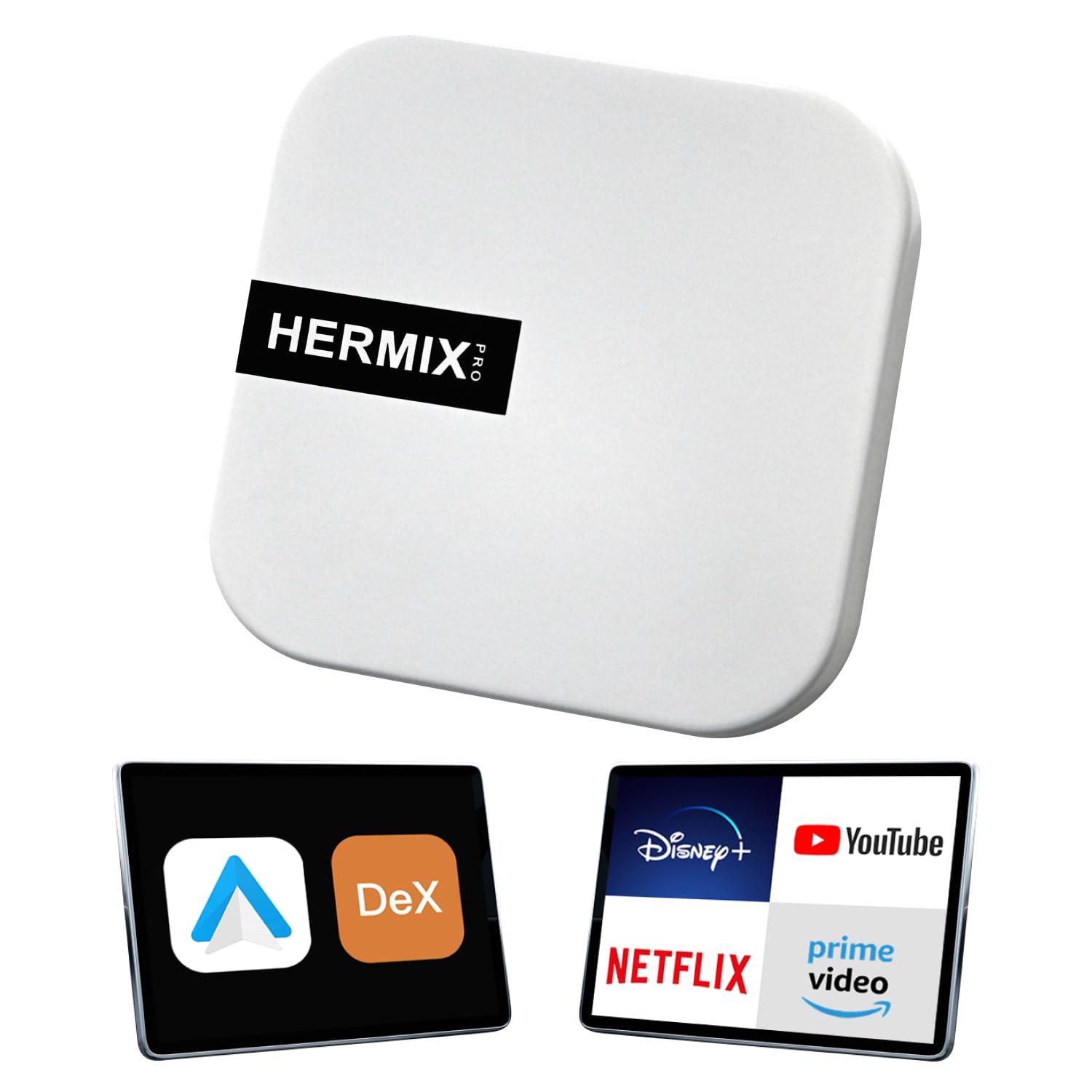 Photo 1 of HERMIXPRO Android Auto Wireless Adapter Compatible with Samsung DeX,Wireless Android Auto Adapter Support YouTube, Netflix,Car Streaming Device,Screen Mirroring Adapter,Desktop Experience for Car