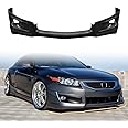 Front Bumper Lip Spoiler Compatible with 2008-2012 Honda Accord Coupe, PU Unpainted Black HF-P Style Add-on Front Splitter Air Dam Chin Protector