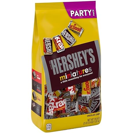 HERSHEY'S Miniatures Assorted Chocolate Candy Party Pack, 35.9 oz