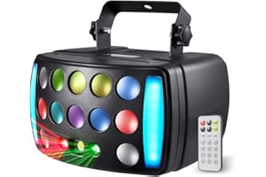 DJ Lights, Eyeshot Stage Party Light 4 in 1 with RGBW Derby Beam, Red Green Starry Light, Led Strobe and Dynamic Marquee, Remote & DMX Control Great for Disco Club Party DJ Stage Lighting