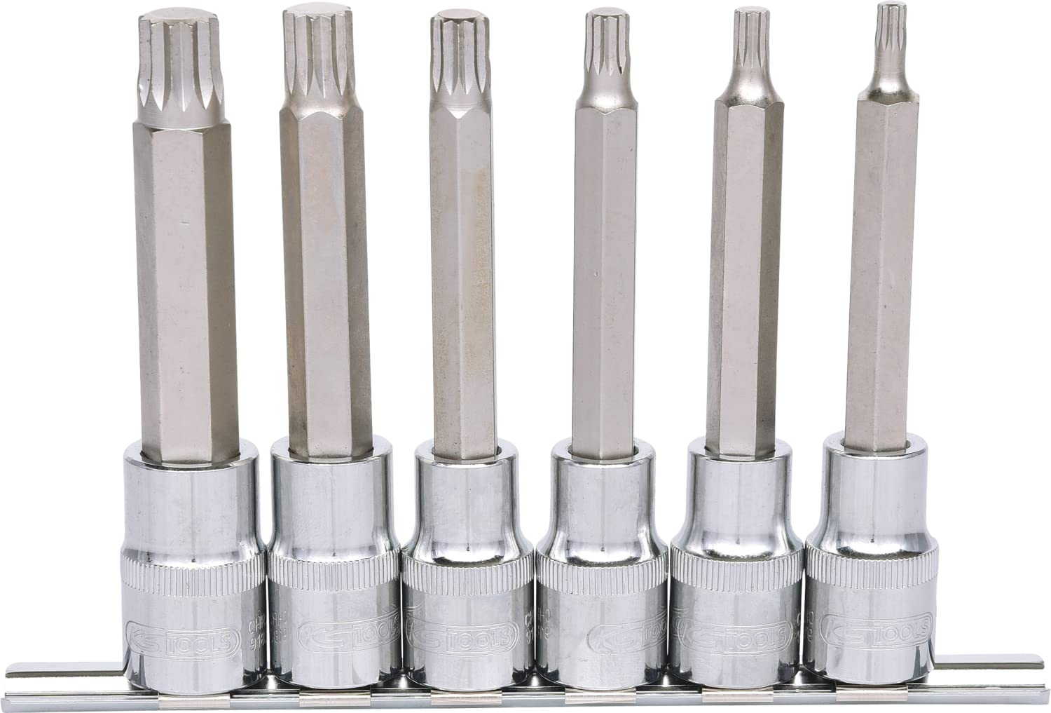 KS Tools 918.1358 Chrome Plus Xzn Bit Socket Set Long (6 Pieces)
