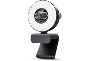 EMEET S600L 4K Webcam for Streaming with Ring Light, 4 Lighting Modes, Rainbow Effect, 1/2" Sensor, AI Imaging, 0.2S PDAF, 2 