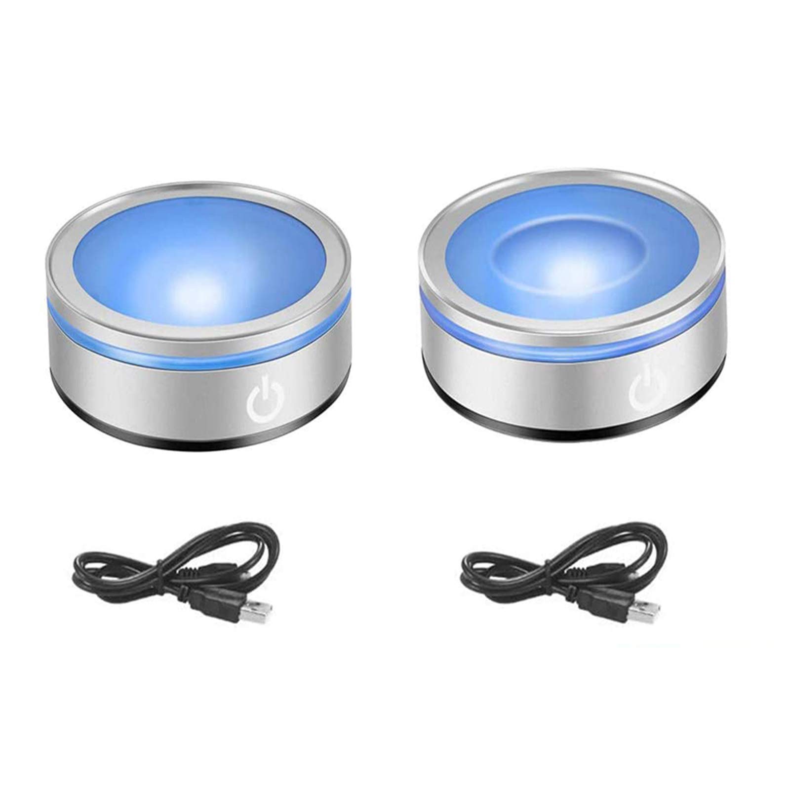 2 Pack 6 Colors LED Light Base Show Stand Display Plate with Sensitive Touch Switch for 3D Crystal Glass Art
