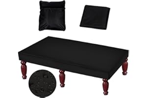 Swpeet 1Pcs Black Polyester Fabric Billiard Pool Table Cover, Heavy Duty 7ft Waterproof Oxford Cloth Cover with Storage Bag, 