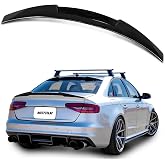 MOTRUM ABS Rear Spoiler Wing Compatible with Au-di A4 S4 B8.5 Sedan All Models 2013 2014 2015 2016, [Glossy Black Style] Rear Trunk Spoiler Lip Tail Wing Rear Trunk Lid