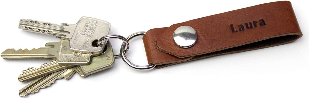 Pack & Smooch Keychain Keychain Leather ELLON Handmade in Germany - (Light Brown) - Image 5