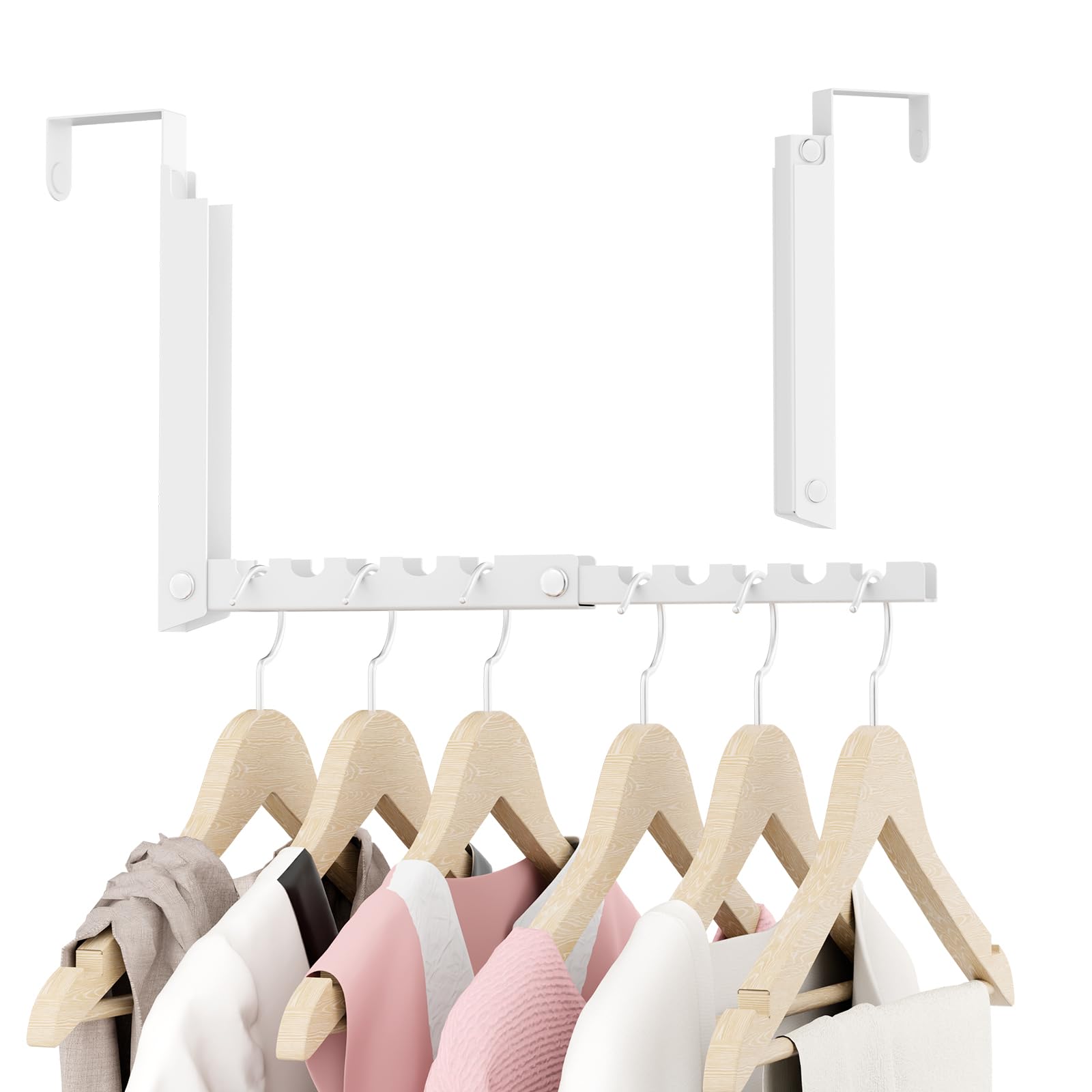 Photo 1 of Over The Door Hooks, Small Space Double Folding Portable Over The Door Drying Rack for Laundry, Bathroom, Bedroom, Travel Storage and Drying (1Pack,White)