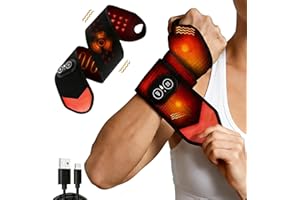 Cordless Heated Wrist Brace with Red Light, Wrist Massager & Hand Massager, Rechargeable Heating Pad with 36 LED (660nm & 850