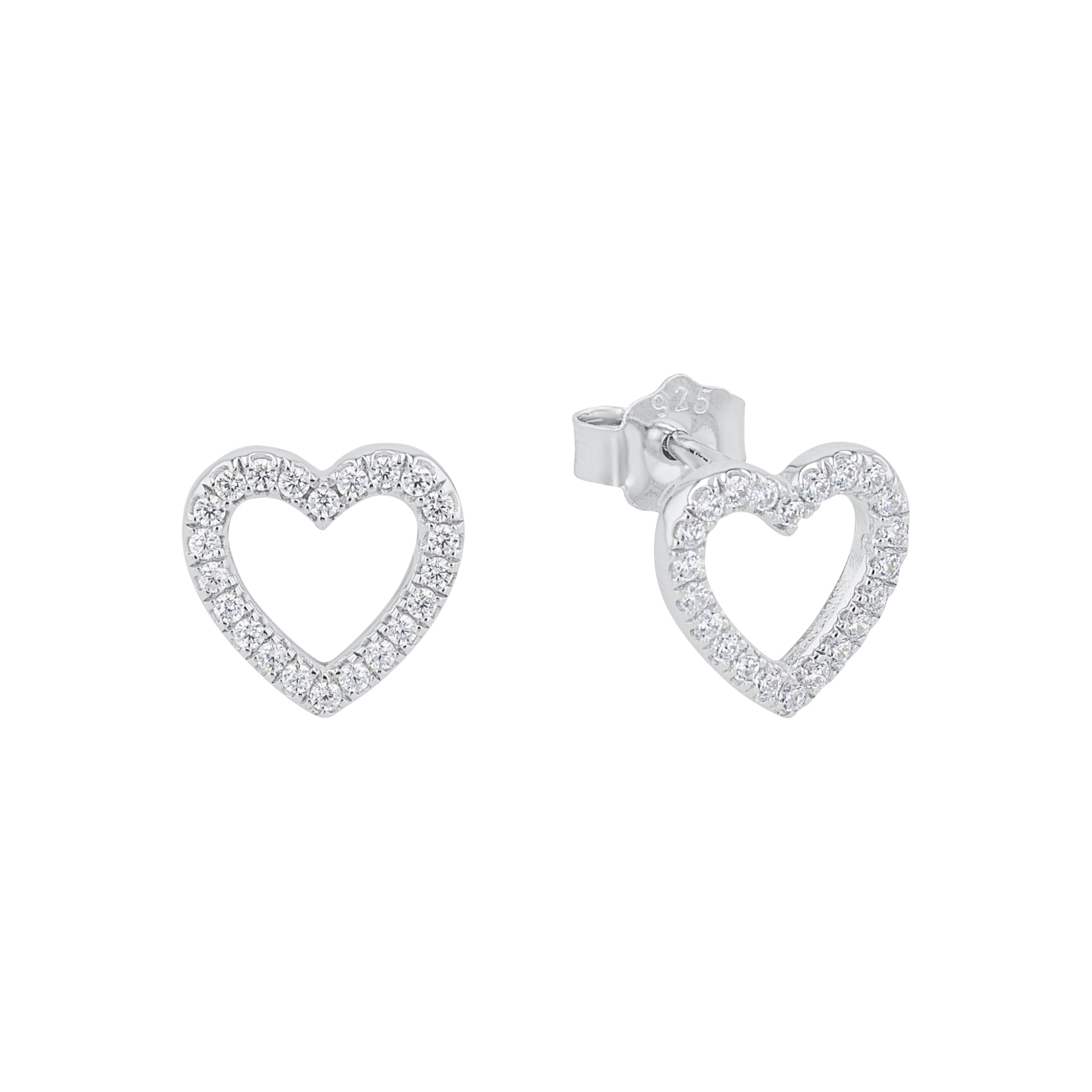 s.Oliver Stud earrings Women Ear jewelry, with Zirconia synth., 0,9 cm, Silver, Heart, Comes in jewelry gift box, 2017259 โ image 1