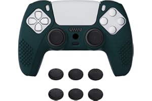 eXtremeRate PlayVital Racing Green 3D Studded Edition Anti-Slip Silicone Cover Skin for ps5 Controller, Soft Rubber Case for 