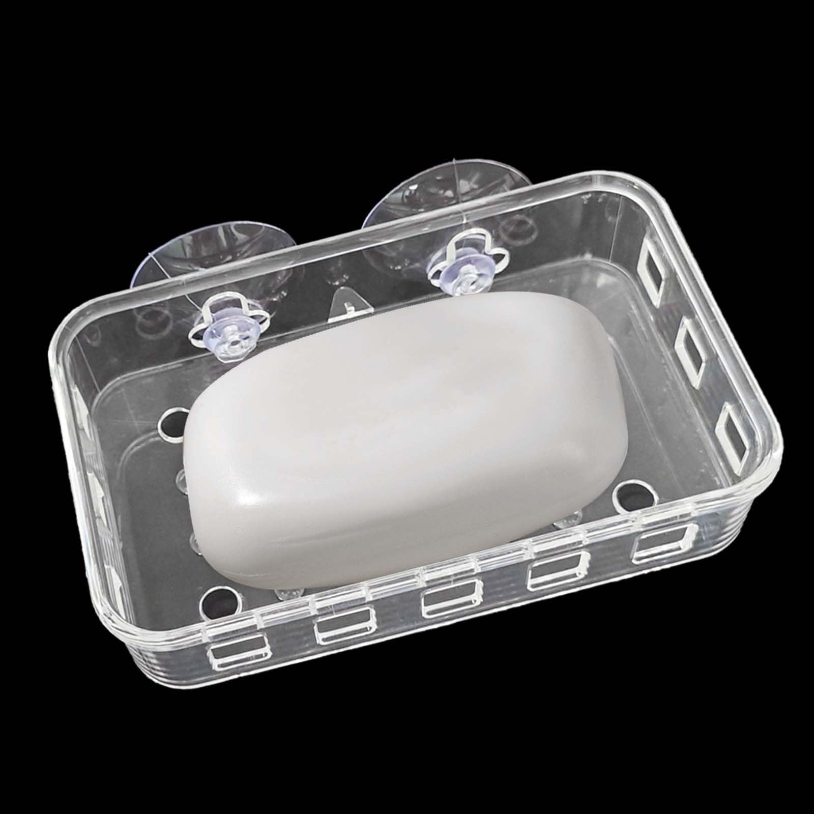 Photo 1 of 1 Pack Suction Cup Soap Dish Holder Soap Case Clear Acrylic Plastic Wall Mounted Shower Soap Holder Bathroom Kitchen Accessory Securely Holds Bar Soap, Sponge, and Toiletries