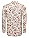 Coofandy Mens Floral Button Down Long Sleeve Dress Shirt Casual Tops,Beige,Medium