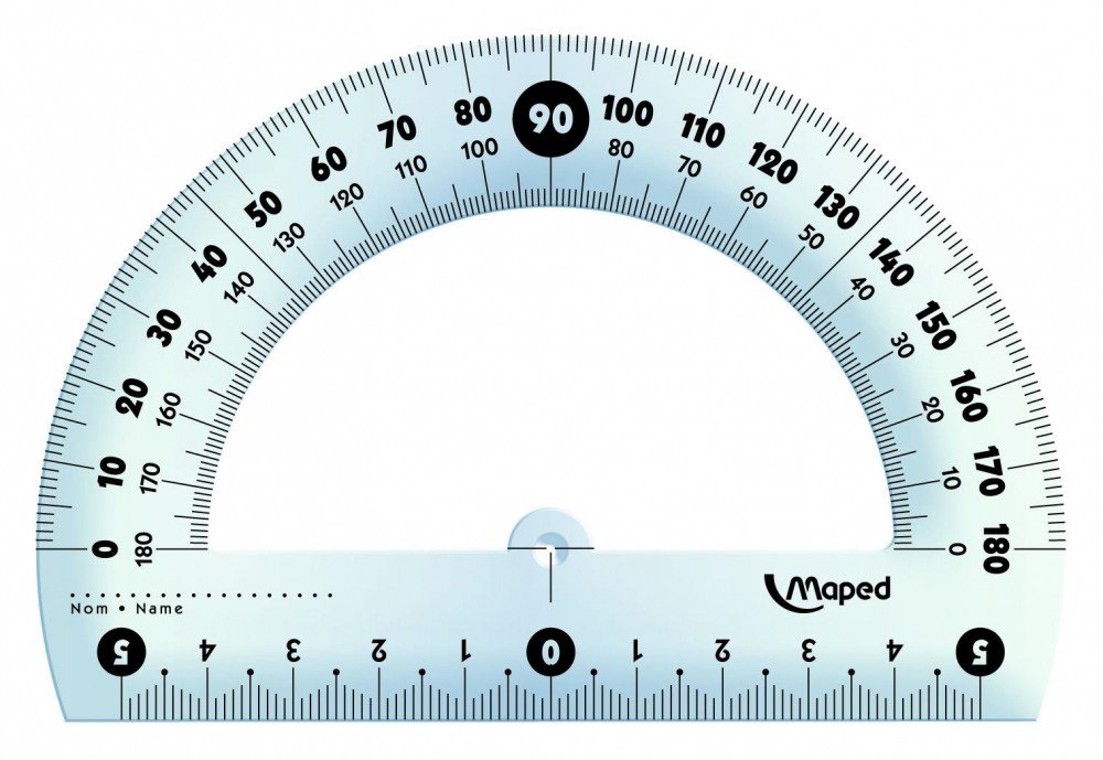 Maped M146134 180 Degree Protractor 1 Piece 12 cm with Protective Case
