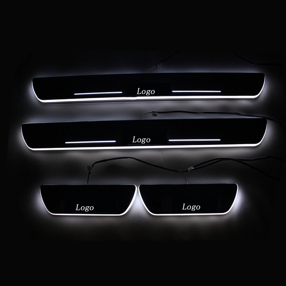 Sitwell Acrylic Led Scuff Plate Door Sill Cover for Hyundai Creta White