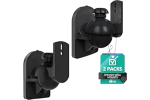 WALI Speaker Wall Ceiling Mounts One Pair, Bookshelf Speaker Wall Mount Brackets, Surround Sound Speaker Mounts, Hold up to 7