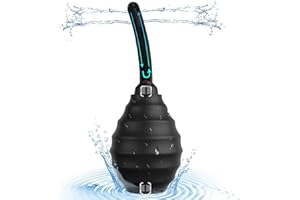 350ml Soft Silicone Reusable Leakproof Cleansing Tool Large Capacity Douche Bottle, 8 Shower Holes, Black.