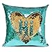 MOCOFO Glitter Pillow 16X16 Set of 4 Reversible Sequins Pillow Cover Magic Mermaid Sequence Pillowcase Purple Couch Color Changing Decor Cushion Covers for Sofa