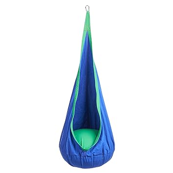 CO-Z Kinder Hängesessel Hängehöhle Hängematte mit Sitzkissen Hängesitz Outdoor und Indoor (blau)