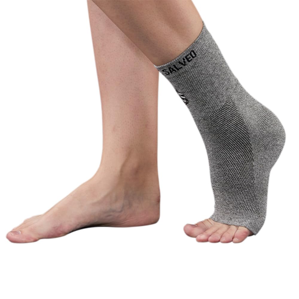 Vital Salveo-Open Toed Compression Ankle Sleeve/Brace with Germanium, Relieves Swelling, Achilles Tendon Pain, Plantar Fasciitis, Foot and Joint Pain, Supports Sprained Ankles- X-Large (1PC)