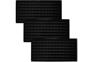 Wall Control Pegboard Value Pack - (3) Pack of Wall Control 16-Inch Tall x 32-Inch Wide Horizontal Black Metal Wallboards for Home & Garage Tool Storage Organization (Black Pegboard)