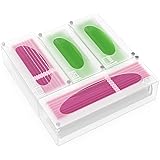 SRALEST Ziplock Bag Storage Organizer, Acrylic Kitchen Drawer Baggie Box,Food Storage Bag Holders Compatible with Ziploc, Sol
