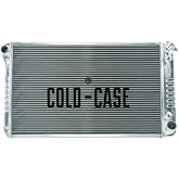 COLD - CASE GMT558A Radiator, 34 in W x 18.6 in H x 3 in D, Driver Side Inlet, Passenger Side Outlet, Aluminum, Polished, Automatic, Compatible with GM Fullsize Truck 1967-76, Each