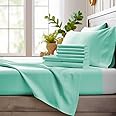 Bamboo Bay 6 Piece King Size Sheet Set, 100% Viscose Made from Bamboo, Breathable, Ultra Soft Cooling Bed Sheets for Hot Sleepers, Beddings with Deep Pockets Fit 16" Mattress, Ocean Wave