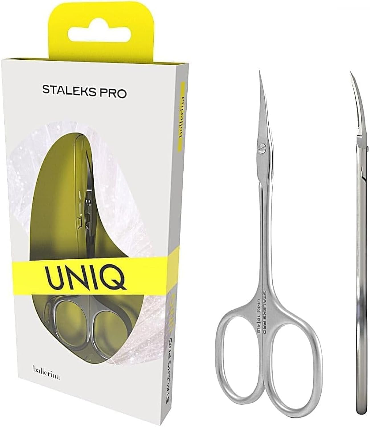 STALEKS PRO Professional Cuticle Scissors - UNIQ Ballerina - Pack of 1 - Model SQ-10/4