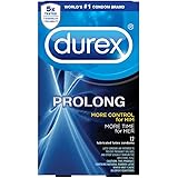 Durex Condom Prolong Natural Latex Condoms, 12 Count - Ultra Fine, ribbed and dotted with delay lubricant