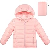 Lovekider Hooded Puffer Jacket for Girls 4-12T Packable Down-Alternative Winter Coat Shiny Outerwear for Kids
