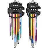 Allen Wrenches Sets 22pcs(Metric&SAE), Extra Long Arm Allen Key Set with Ball End, Crafted Hex Key Set with Color Coded Sleev