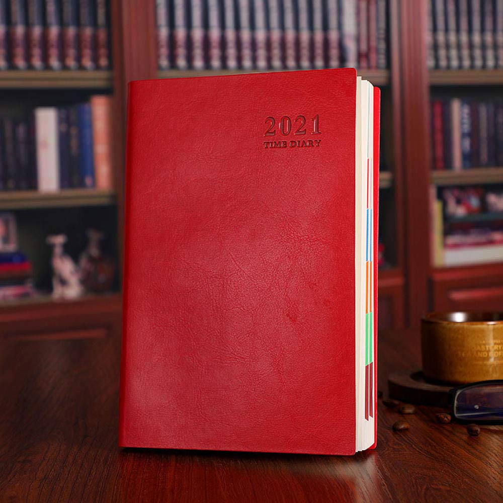 Diary 2022,Notes and Year Planner,Hardcover Diary with Inner Pocket,Portable Diary Planner,6 colors.-Red