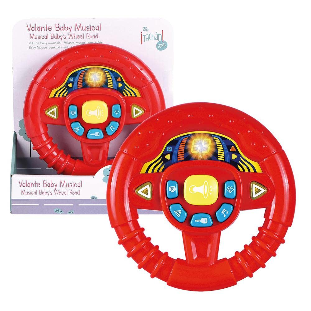Tachan Toys, Red Baby Steering Wheel with Lights and Sounds, Multicoloured (782T00512)