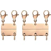MKCYD Multi Necklace Layering Clasp Strong Magnetic Clasps, Gold and Silver Necklace Separator for Layering, Multiple Jewelry Closures for Layered Look