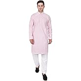 TRILOKI Mens Embroidered Sequined Kurta Pajama Set Rayon Ethnic Indian Traditional Wear