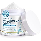 Hyaluronic Acid Powder, 120g Hyaluronic Acid Serum Powder for Face & Skin, Dual Molecular Weight Deep Hydration, Moisture Lock, Enhance Skin Elasticity & Barrier