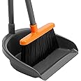 Long Handle Broom with Dustpan Combo Set for Office Home Kitchen Lobby Floor Cleaning Broom Dustpan for Indoor&Outdoor Sweeping