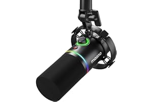 MAONO XLR/USB Dynamic Microphone, RGB Gaming Mic with Software, Mute, Gain Knob, Volume Control and Headphone Jack for Streaming, Podcasting, Recording-PD200X (Black)