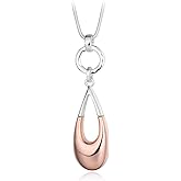 welbijoux Long Necklaces for Women Waterdrop Pendant Sweater Layered Y Statement Bohemian Silver Chain Necklace with Gifts Box Jewelry