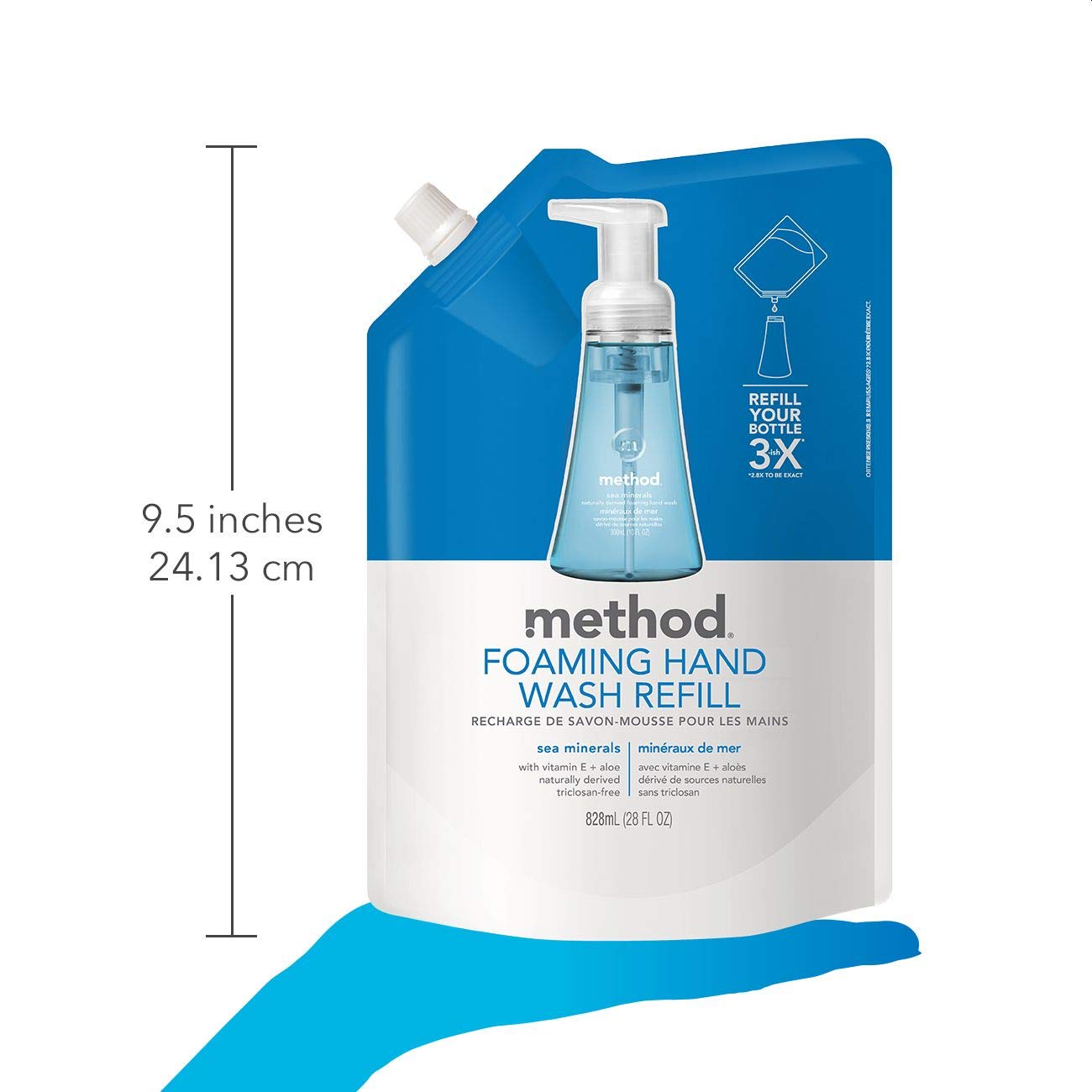 Method Foaming Hand Wash Refill Pouch, Sea Minerals, 28 Fl Oz (Pack of 3): Beauty