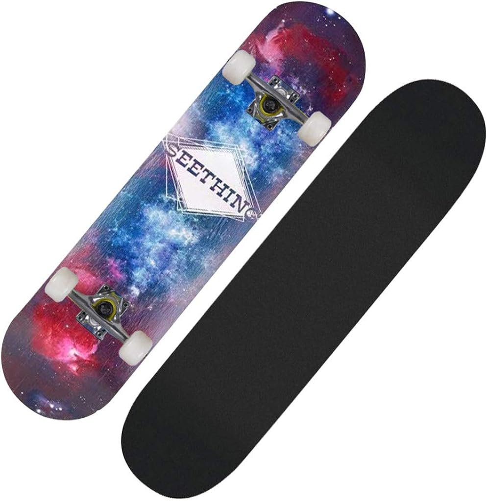 SportHome Standard Complete Skateboards 31x 8 Inch Longboard for Kids Adult Beginner Teen Girls Boys Kids Sports Outdoors: Clothing