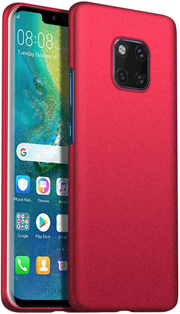 Baanuse Huawei Mate 20 Pro Case [Ultra Slim Hard PC] [Sand Scrub Non-slip] [Shockproof Armor] Case for Huawei Mate 20 Pro Red