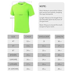 QBK 4T to Youth Neon Shirt Kids UPF 50+ Dry Fit
