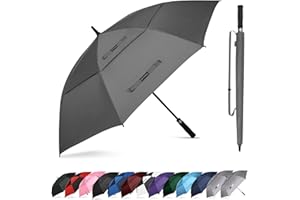 Trenovo Auto Open Golf Umbrellas 62/68/72 Inch Extra Large Oversize for Business & Home, Ventilated Double Canopy Windproof Waterproof Stick Umbrella for Rain & strong wind