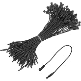 MECCANIXITY Cotton Hang Tag String Snap Lock Pins Black 4.7" 100pcs | Loop Price Tag Fastener, Plastic Tags Ties